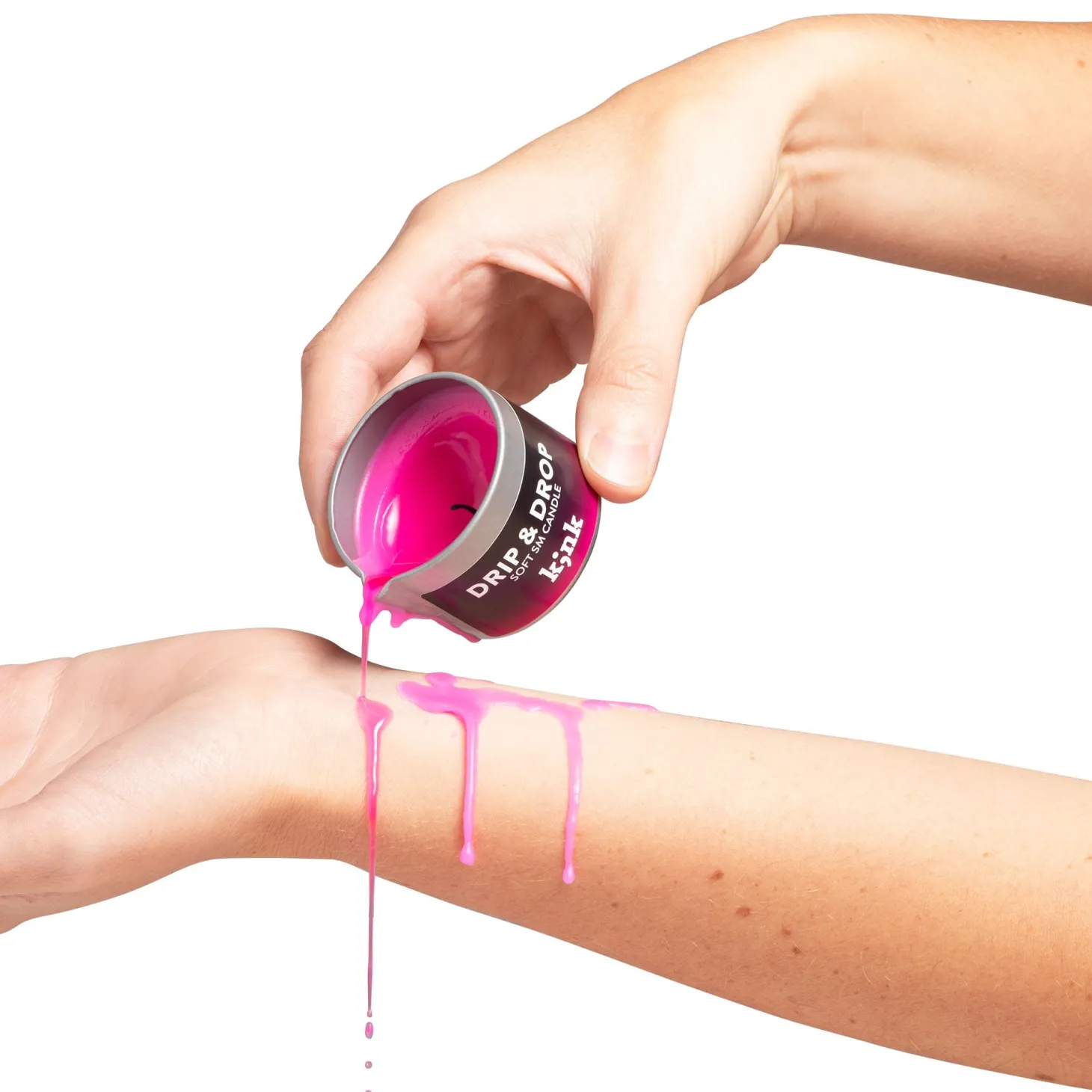 AMORELIE – Drip & Drop SM-kaars – Neonpink