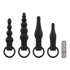 Anaal Plug Set Met Bullet Vibrator - Zwart