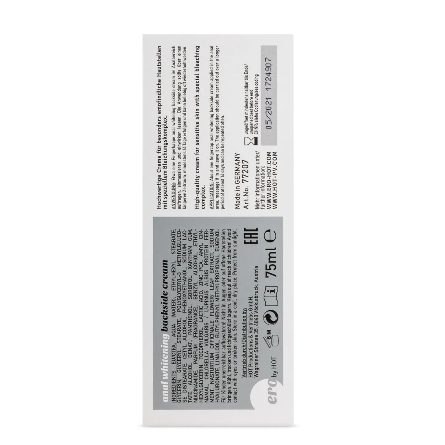 Backside Anus Bleekcrème