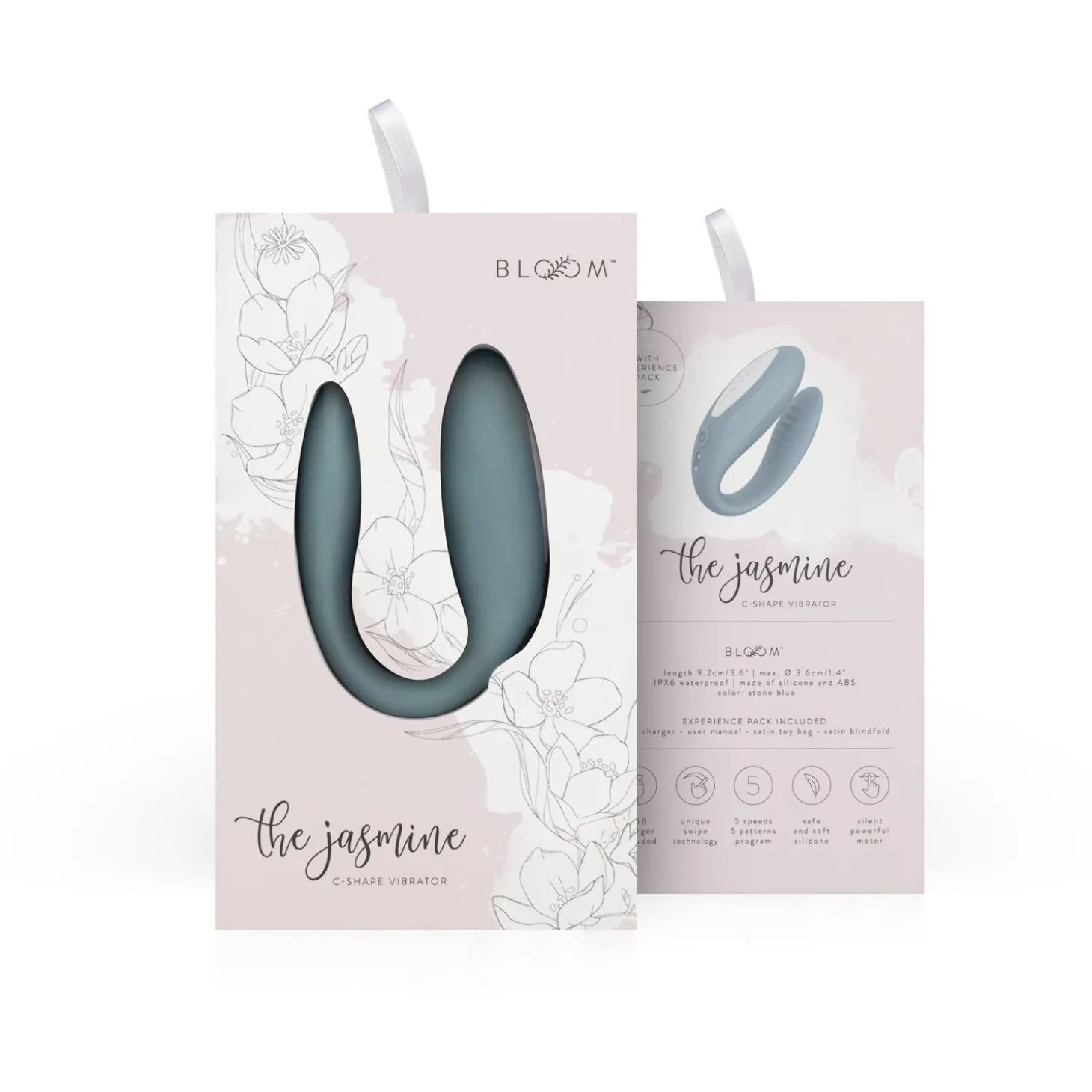 Bloom - The Jasmine C-Shaped Vibrator - Swipe Technology