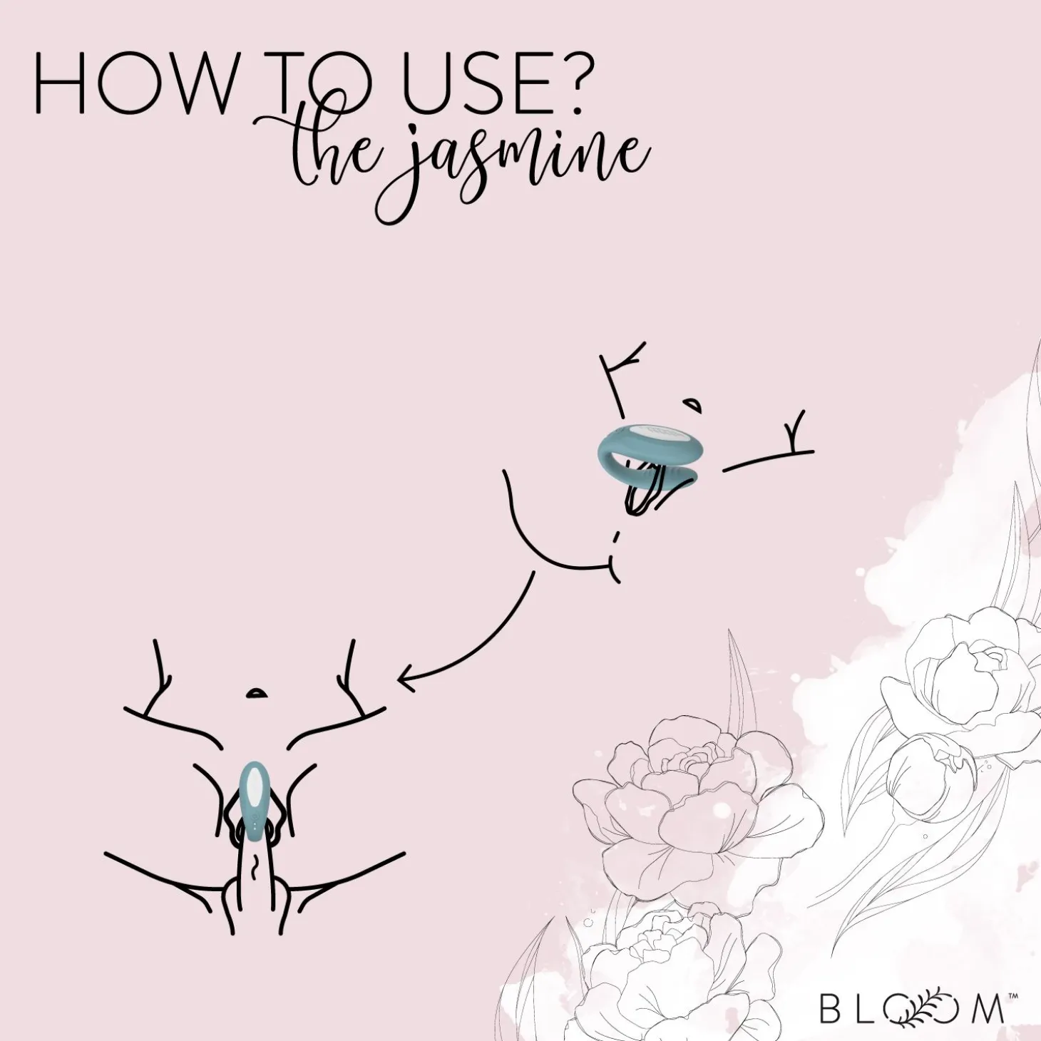 Bloom - The Jasmine C-Shaped Vibrator - Swipe Technology