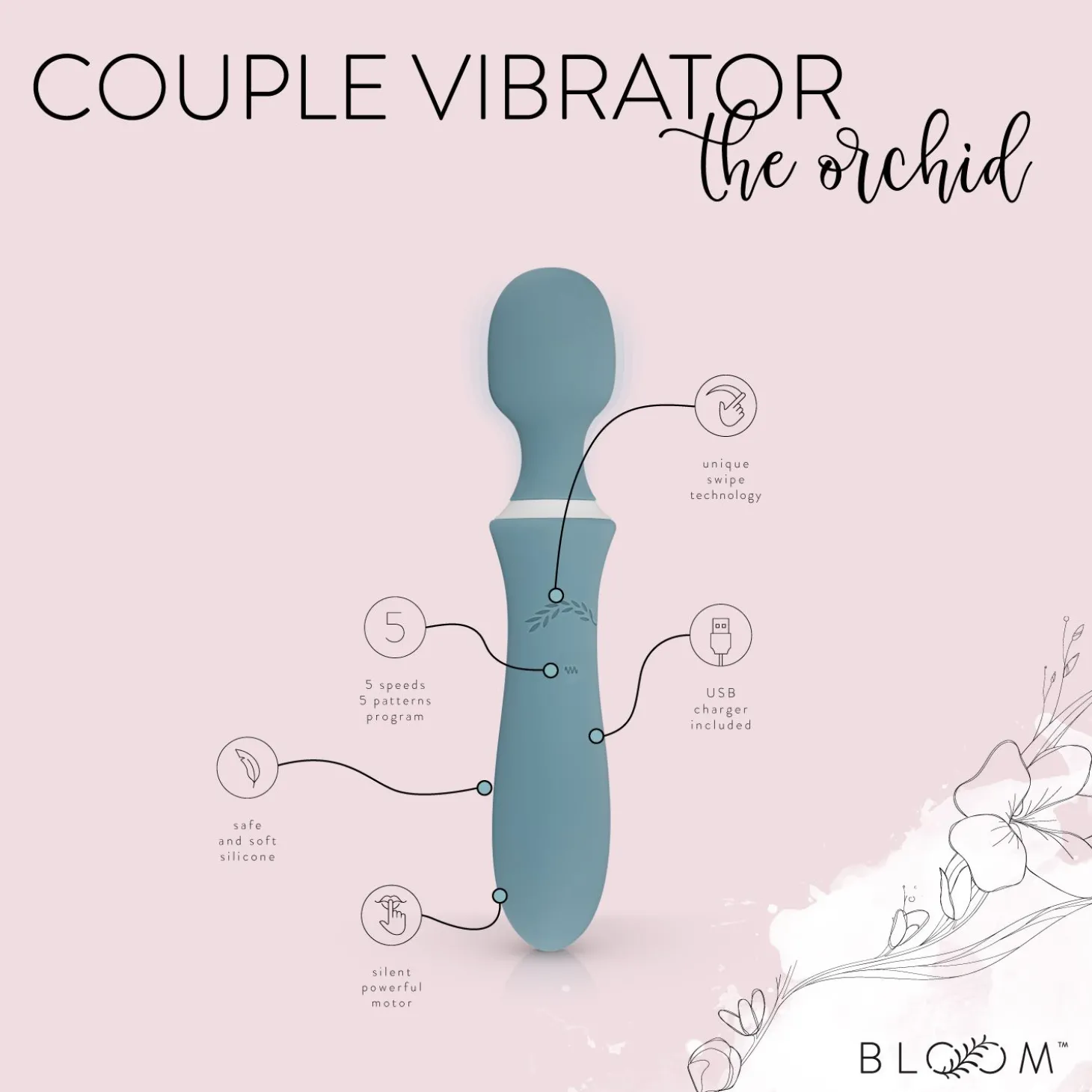 Bloom - The Orchid Wand Vibrator - Swipe Technologie