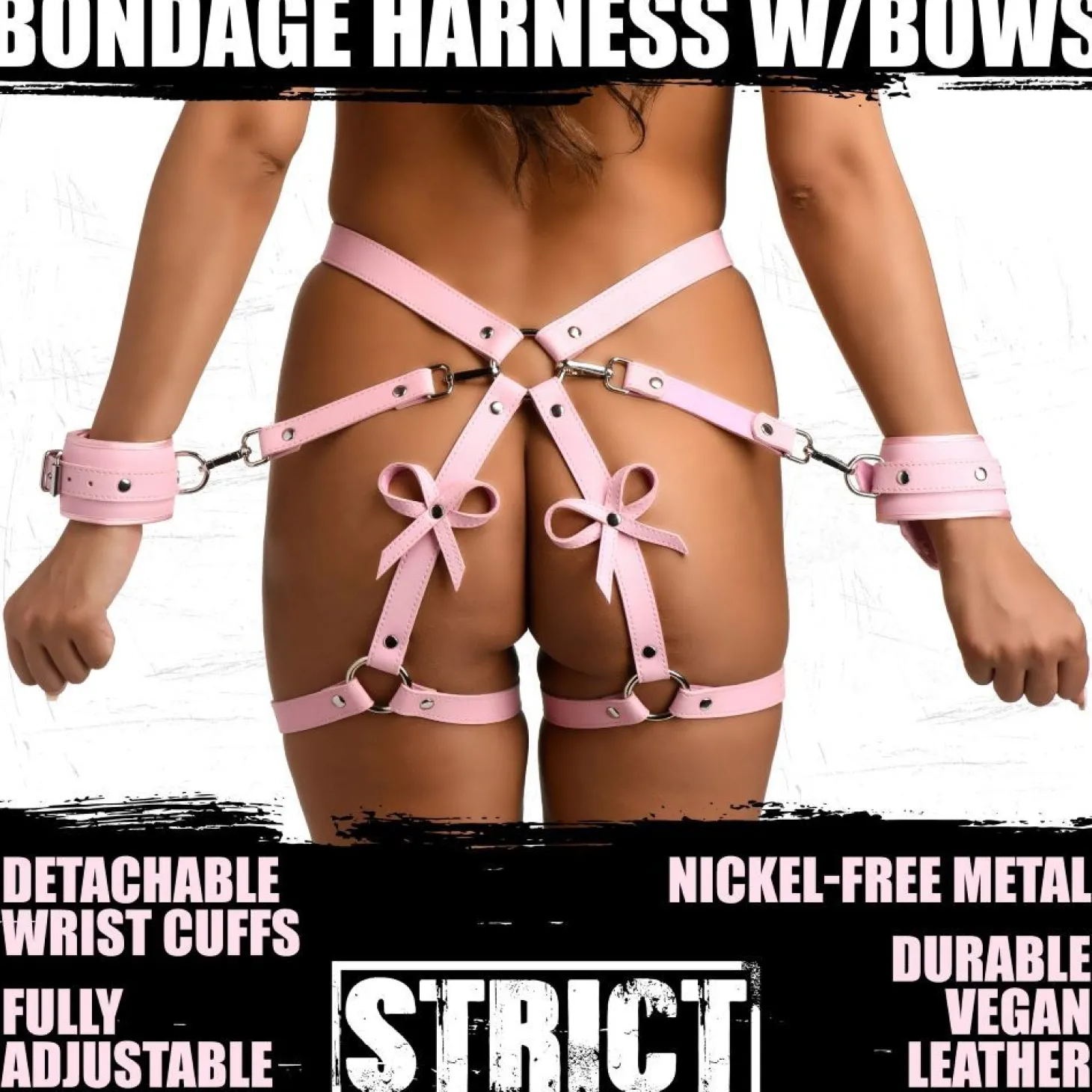 Bondageharnas met strikken M/L - Roze
