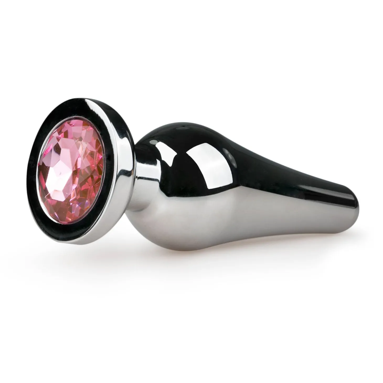 Buttplug met diamant - Zilver/Roze