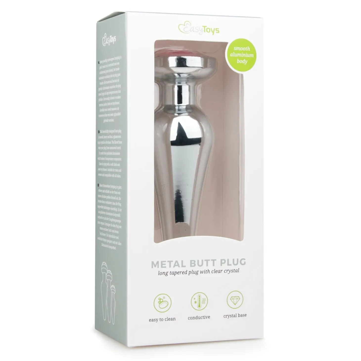 Buttplug met diamant - Zilver/Roze
