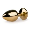 Buttplug met ronde steen - Goud/Roze
