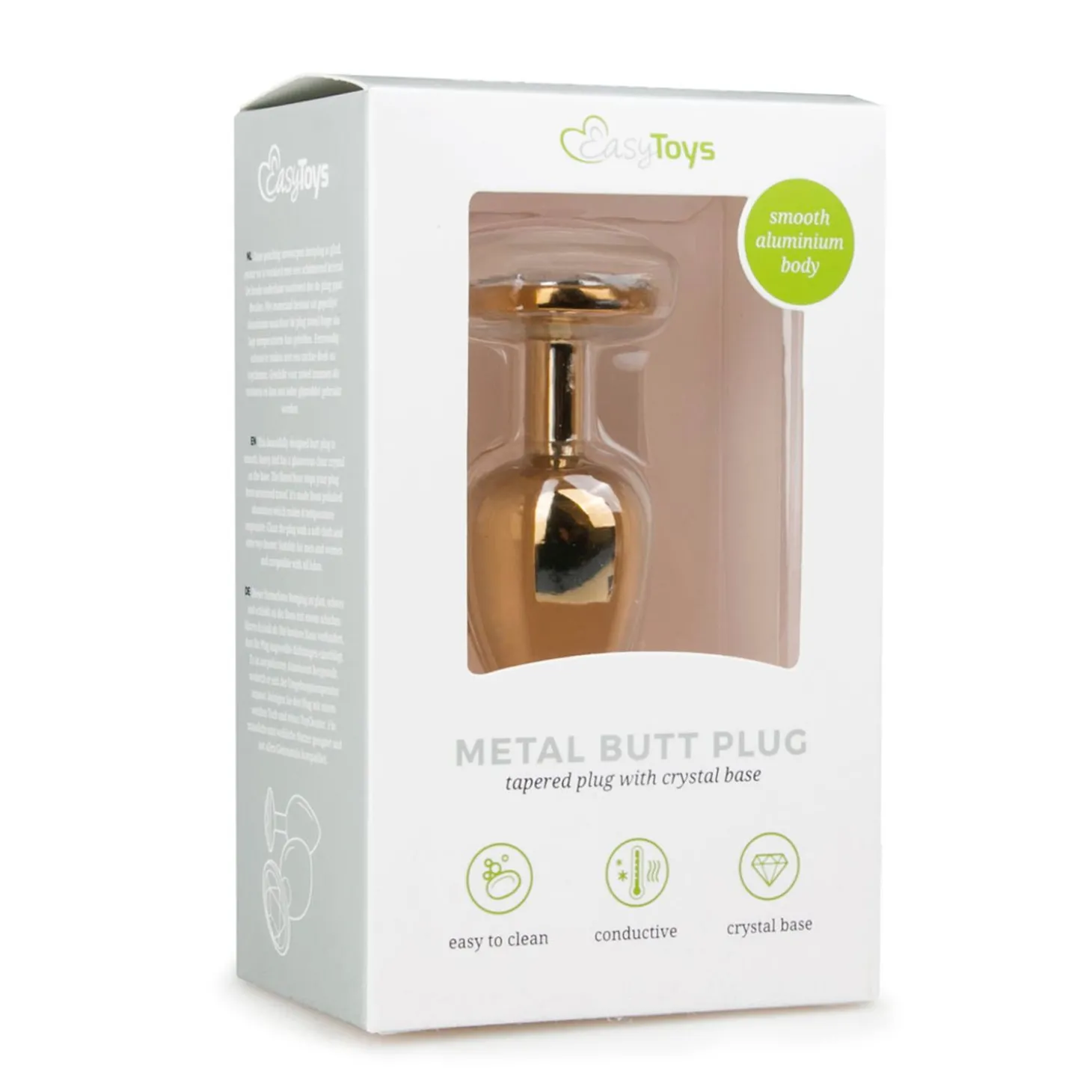 Buttplug met steen - Goud/Transparant