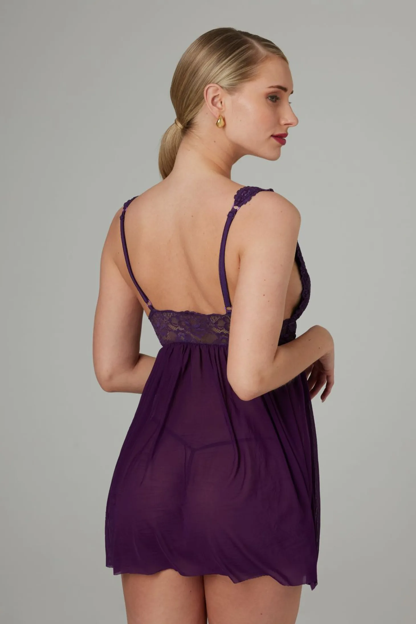 Christine - Babydoll & String Lieve - paars