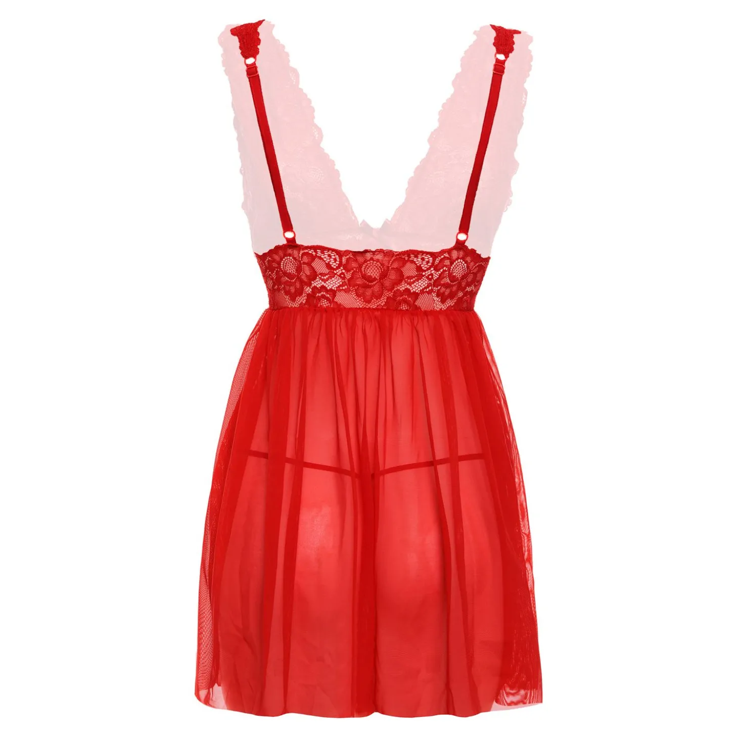 Christine - Babydoll & String Lieve - Rood