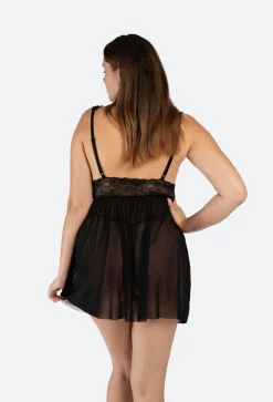 Christine - Babydoll & String Lieve - Zwart