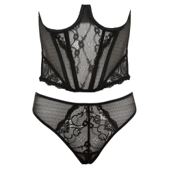 Christine - Half Korset & String Alaya - Zwart