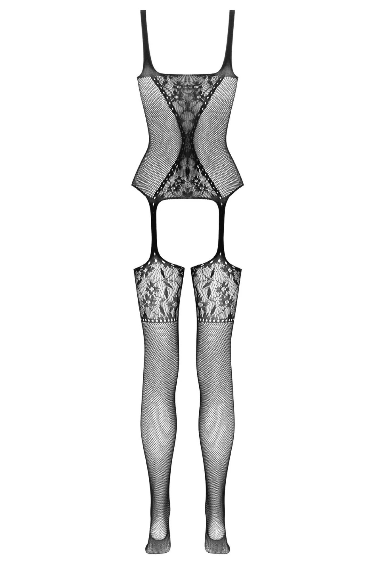 Christine - Kanten Visnet Jarretel Body