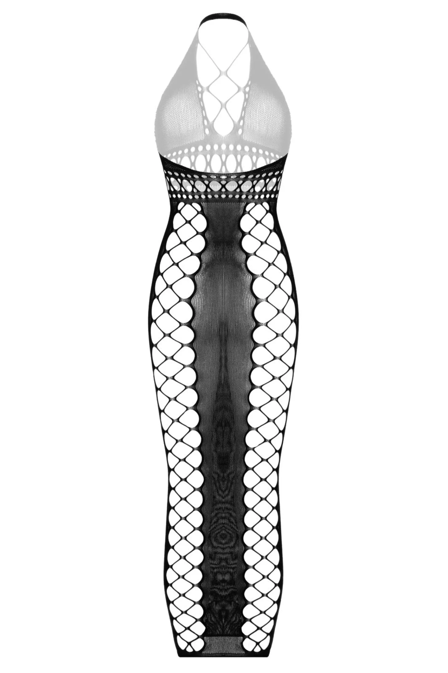Christine - Midnight Fishnet Cut-Out Dress