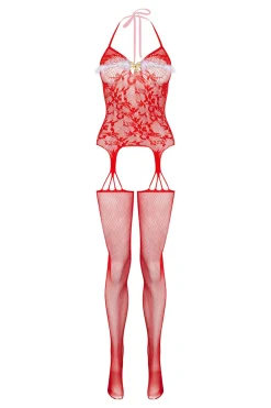 Christine - Naughty List Open Crotch Bodystocking