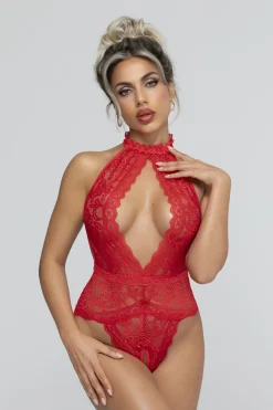 Christine - Open Crotch Body Eleonora - Rood