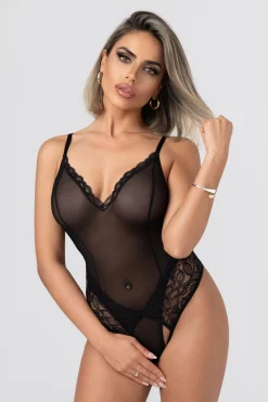 Christine - Open Crotch Body Monroe - Zwart