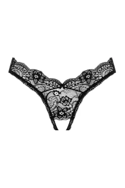 Christine - Open Crotch Thong Bonnie - Zwart