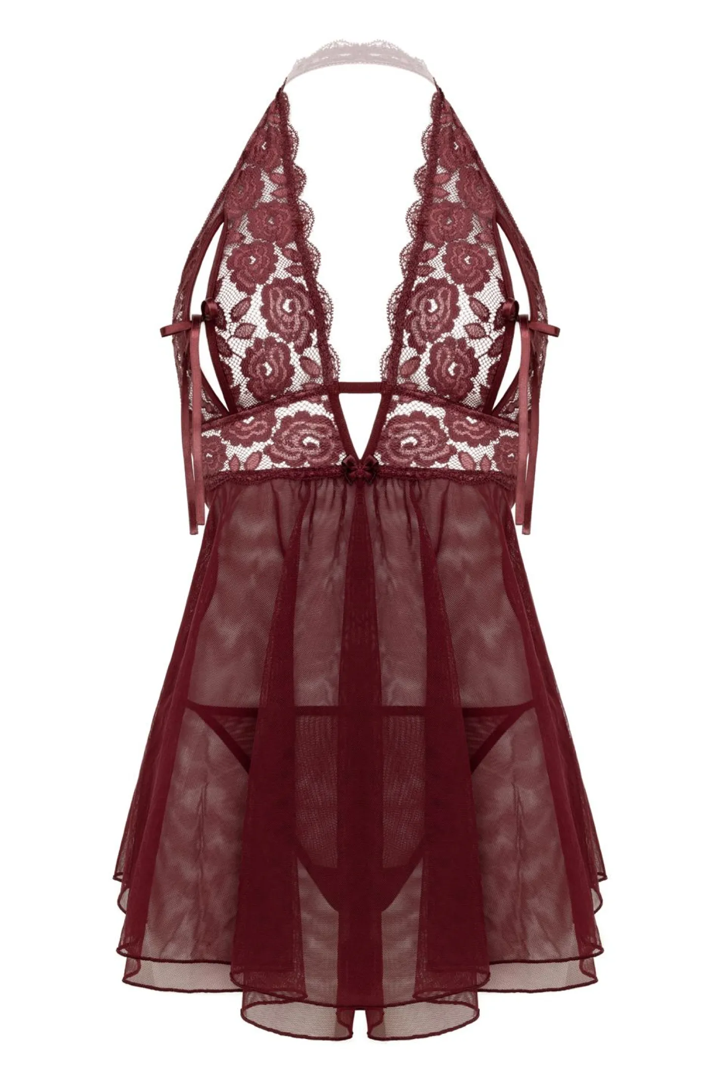 Christine - Open Cup Babydoll Nataly - Rood