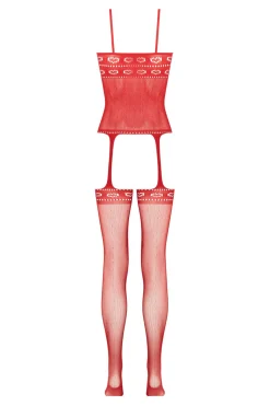 Christine - Open Kruis Jarretel Design Catsuit