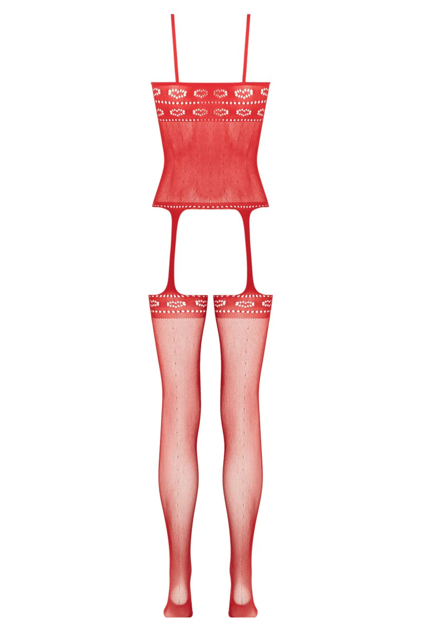 Christine - Open Kruis Jarretel Design Catsuit