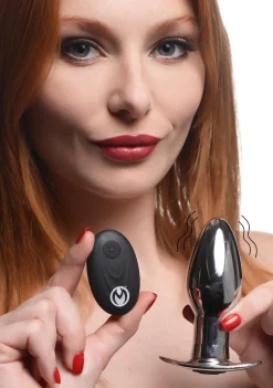Chrome Blast Oplaadbare Buttplug Met Afstandsbediening - Klein