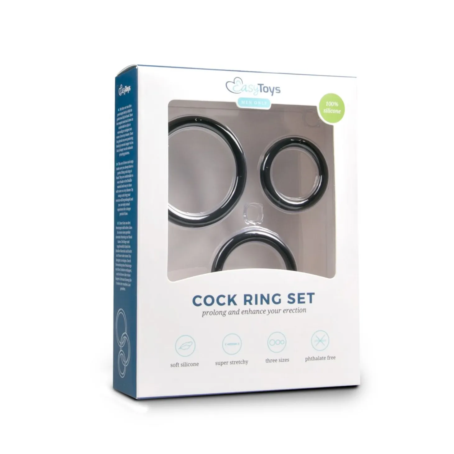 Cockring set - drie maten - zwart