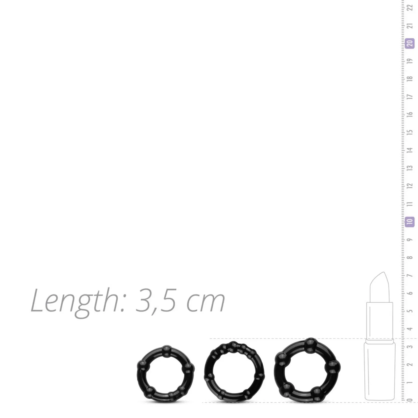 Cockring Set Super Stretch - Zwart