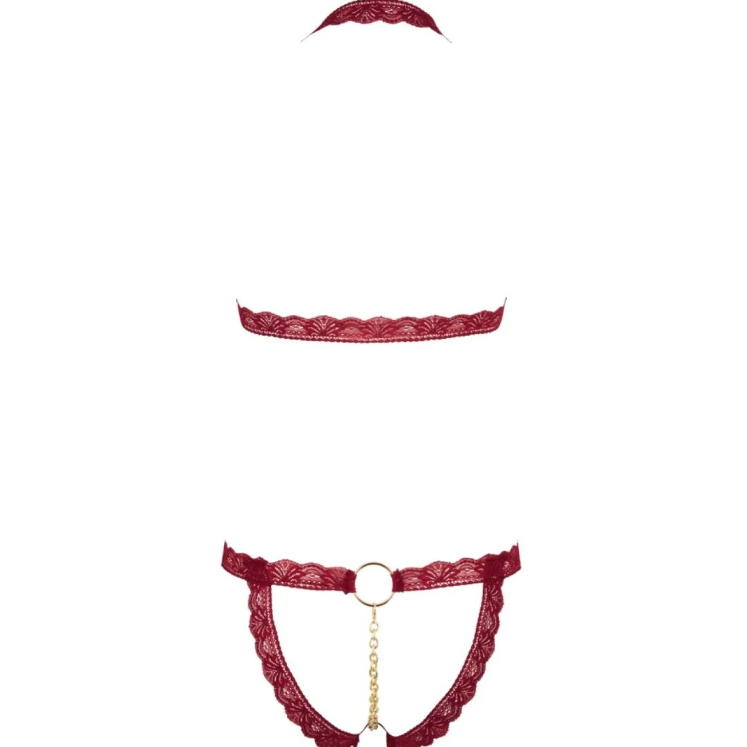 Cottelli Collection - Kanten BH-Set Open Cups - Rood