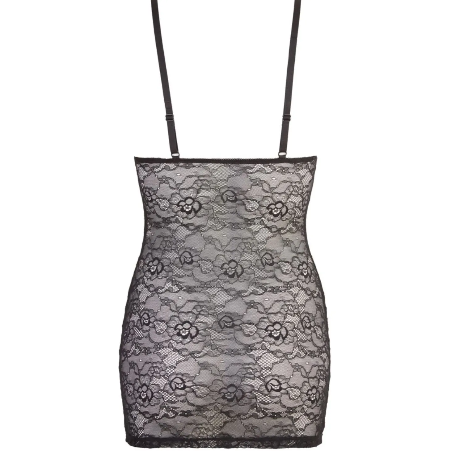 Cottelli Collection - Kanten Mini Jurk Met Rits