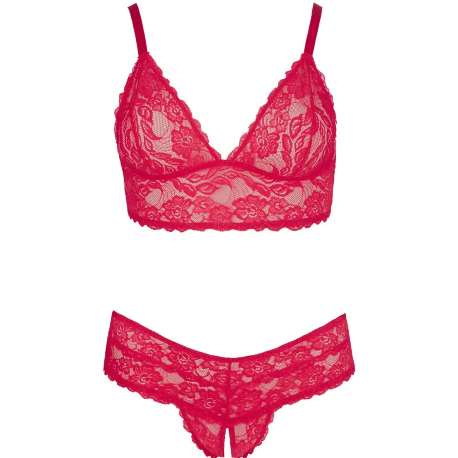 Cottelli Collection - Kruisloze Kanten Lingerieset