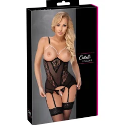 Cottelli Collection - Open Cup Lingerieset - Zwart
