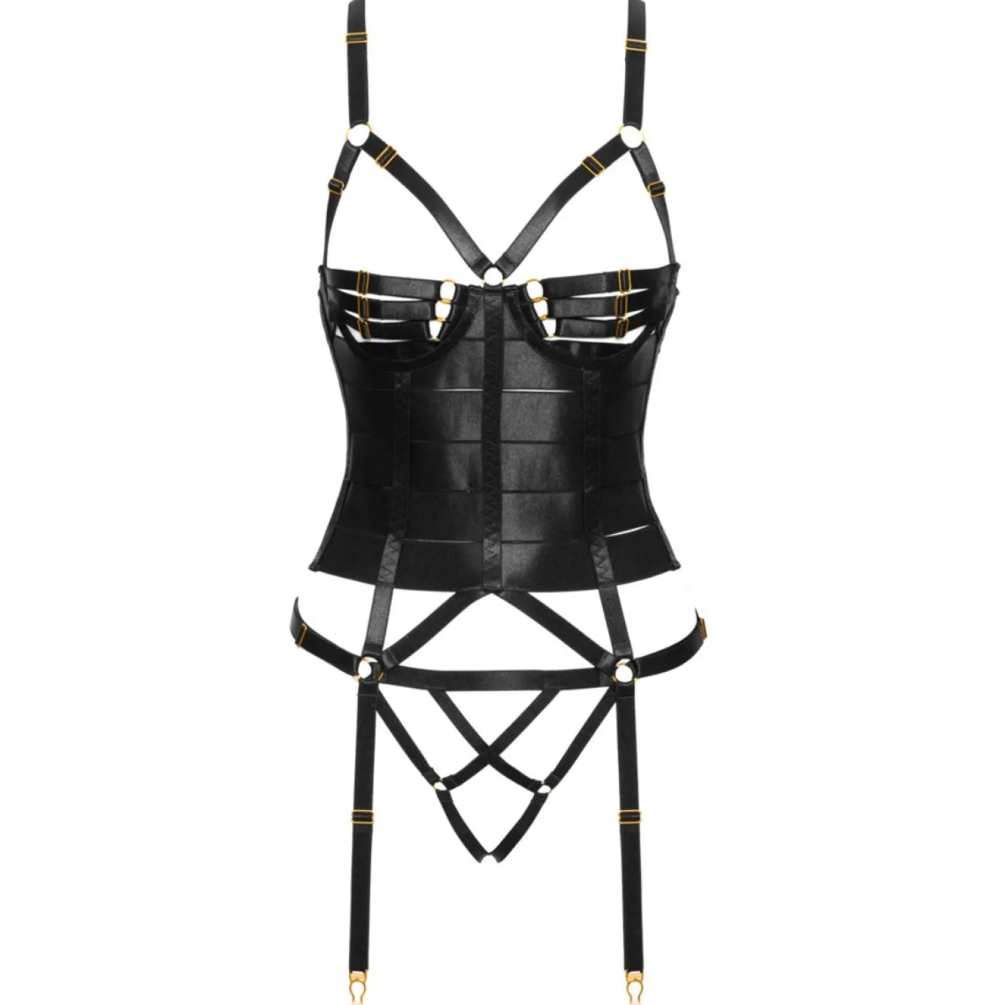 Cottelli Collection - Strapscorsage Set - Zwart