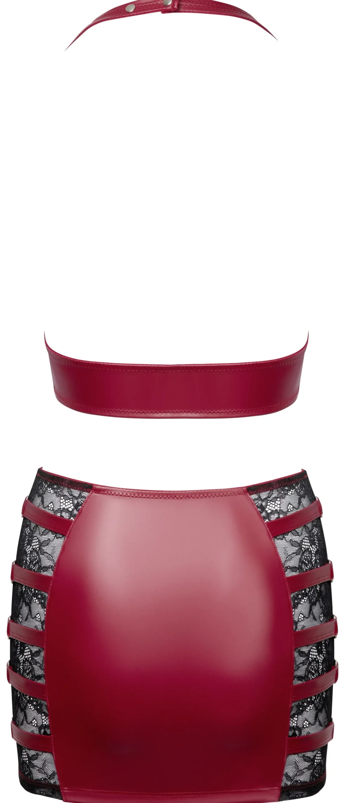 Cottelli PARTY – Crop Top & Mini Rok Set – Rood