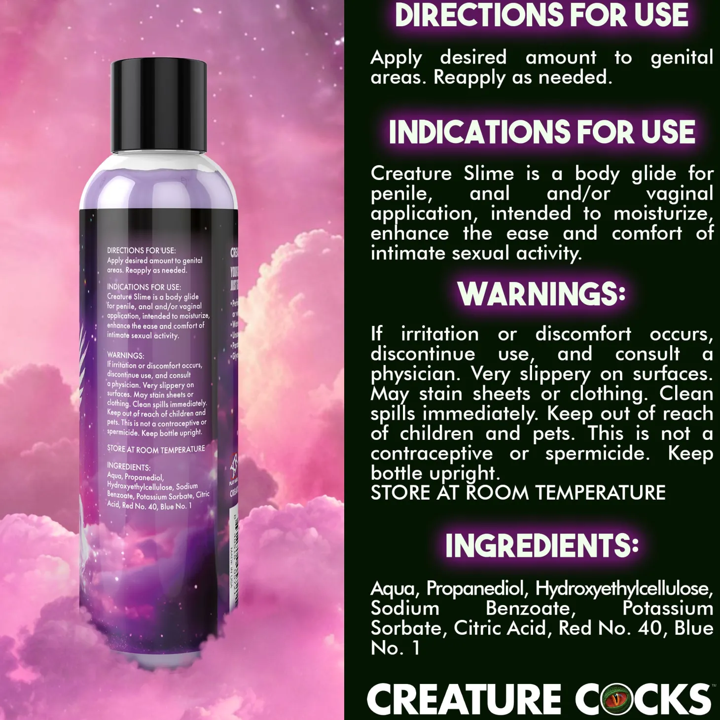 Creature Cocks - Creature Slime Paars Slijm Glijmiddel - 237 ml