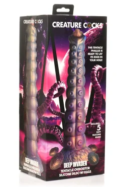 Creature Cocks - Deep Invader Tentacle Ovipositor Siliconen Dildo met Eitjes