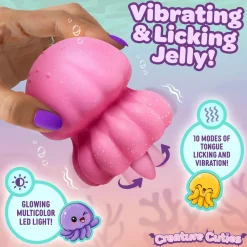 Creature Cocks - Glow Jelly Likkend & Vibrerende Clitoris Stimulator - Roze