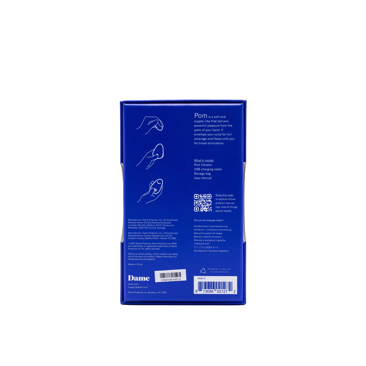 Dame - Pom Flexibele Vibrator - Ice
