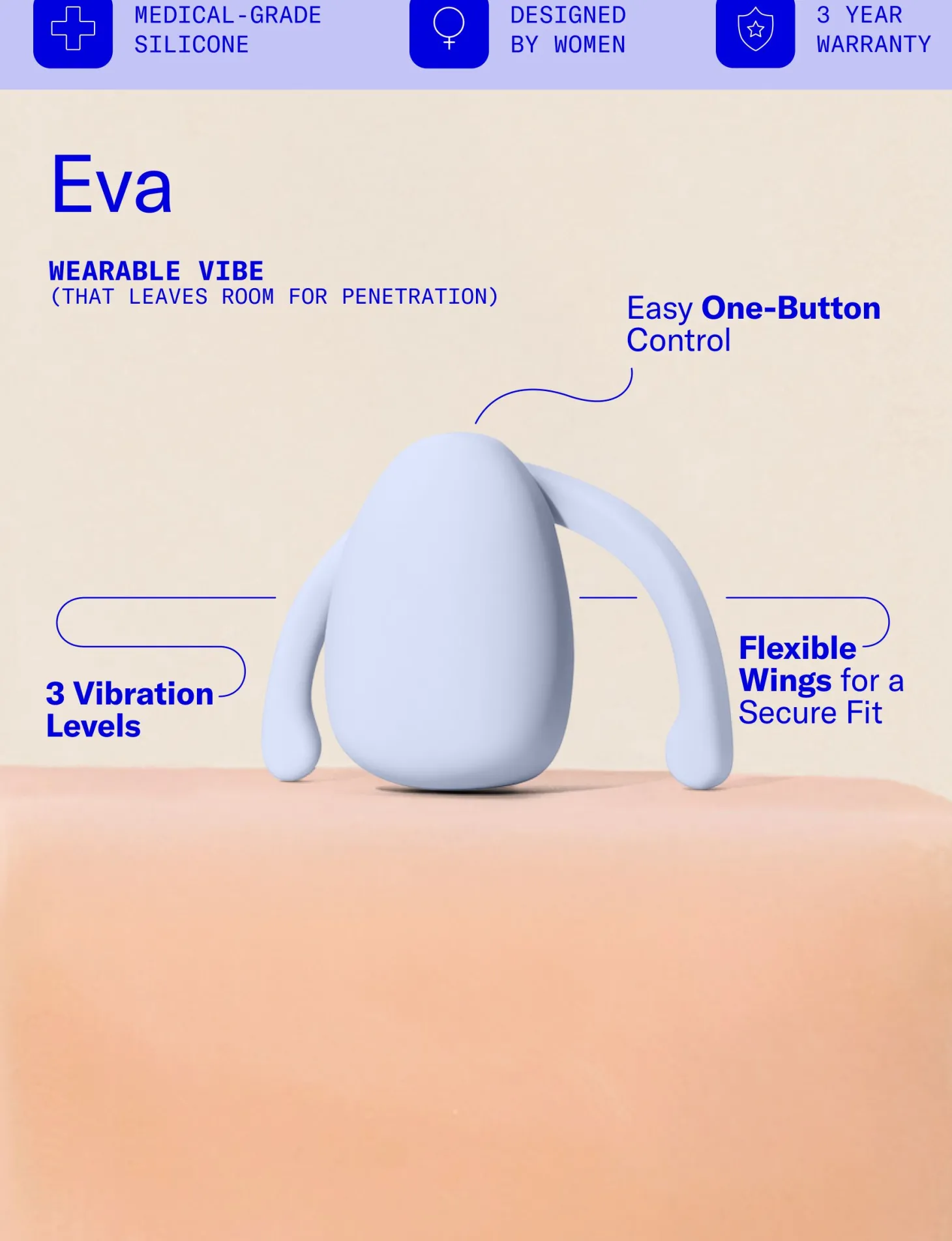 Dame Products - Eva II Handsfree Vibrator - Ice