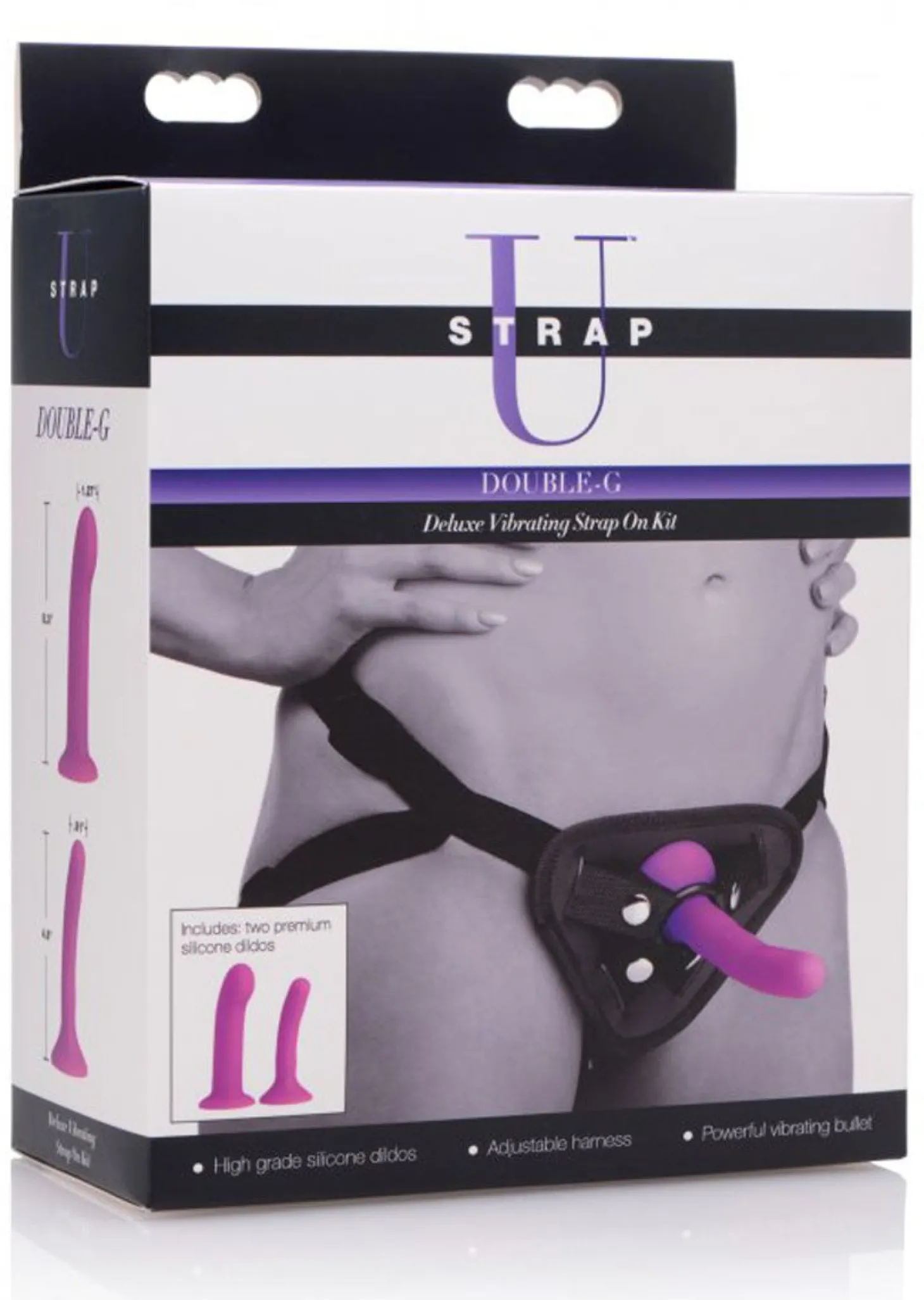 Double-G Deluxe Vibrerende Strap-On Set
