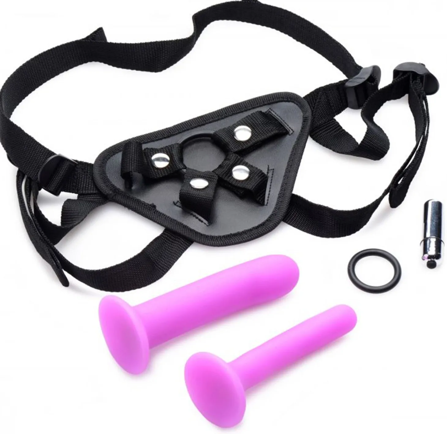Double-G Deluxe Vibrerende Strap-On Set