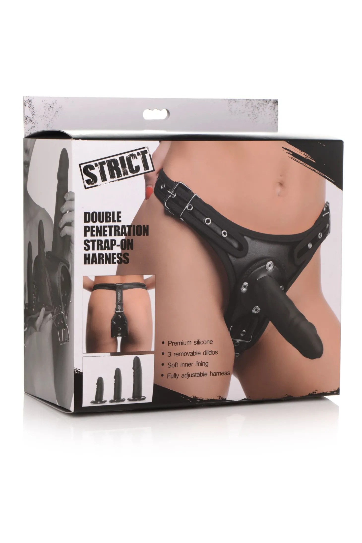 Double Penetration Strap On Harnas - Zwart