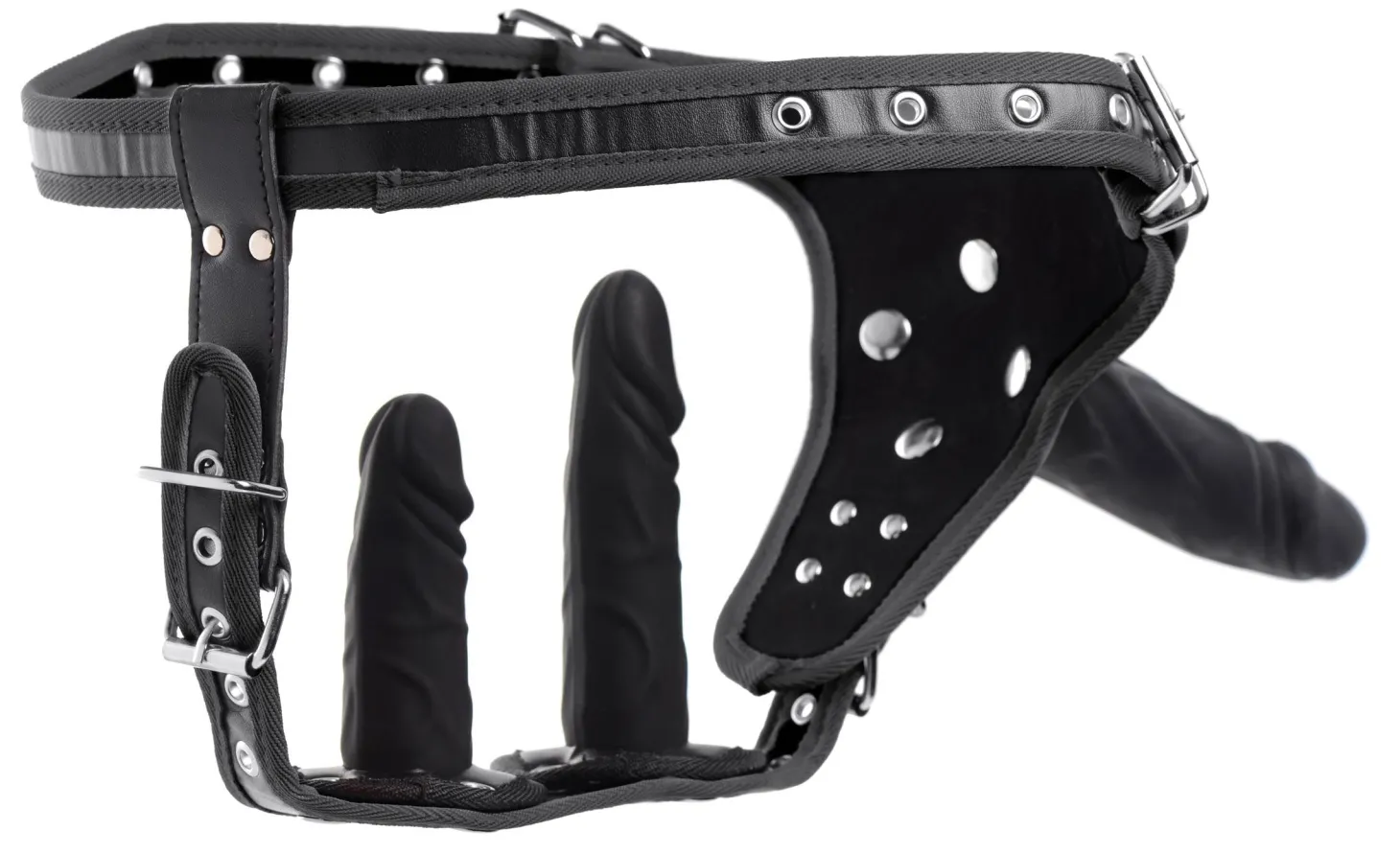 Double Penetration Strap On Harnas - Zwart