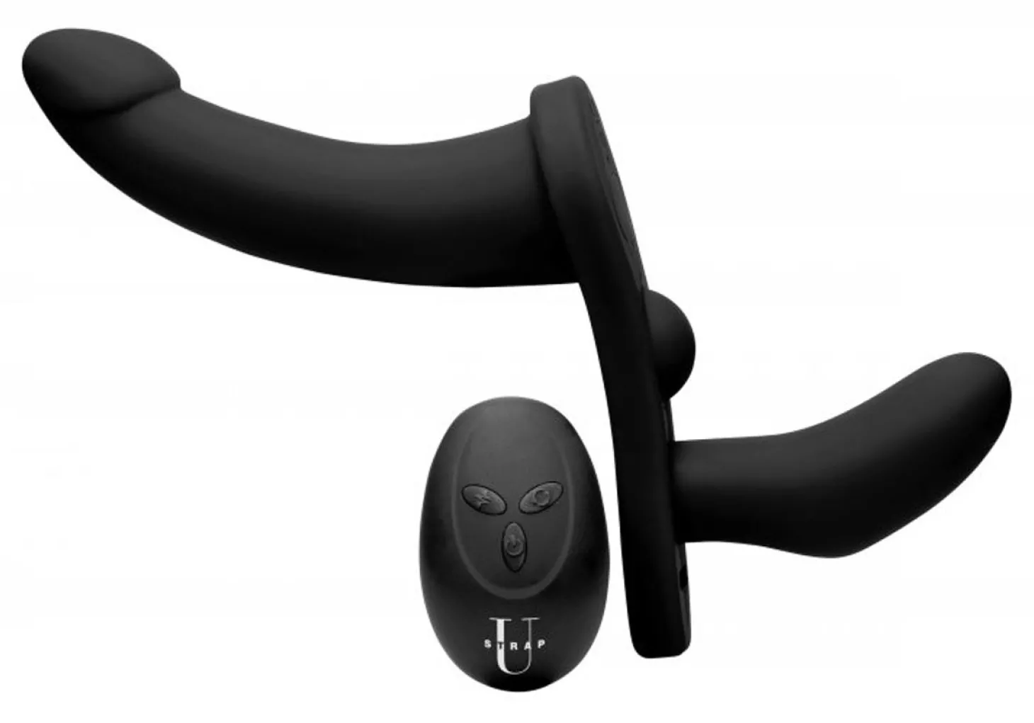 Double Take - Dubbele Vibrerende Strap-On - Zwart