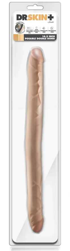 Dr Skin - Dr. Skin Plus 16,5” Buigzame Dubbele Dildo Beige