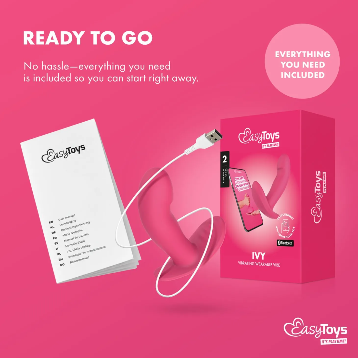 EasyConnect - Draagbare Vibrator Ivy app gestuurd