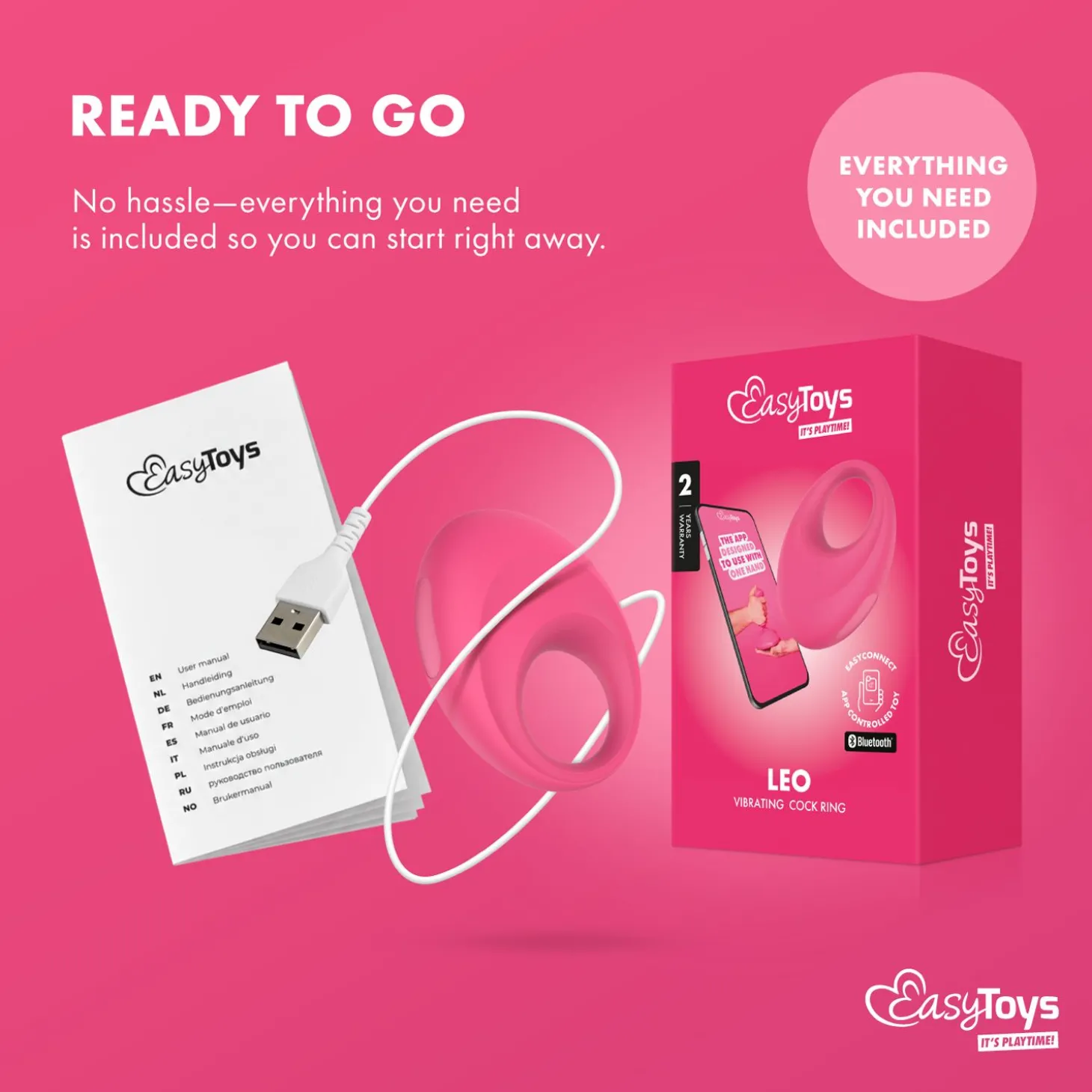 EasyConnect - Vibrerende Cockring Leo app gestuurd
