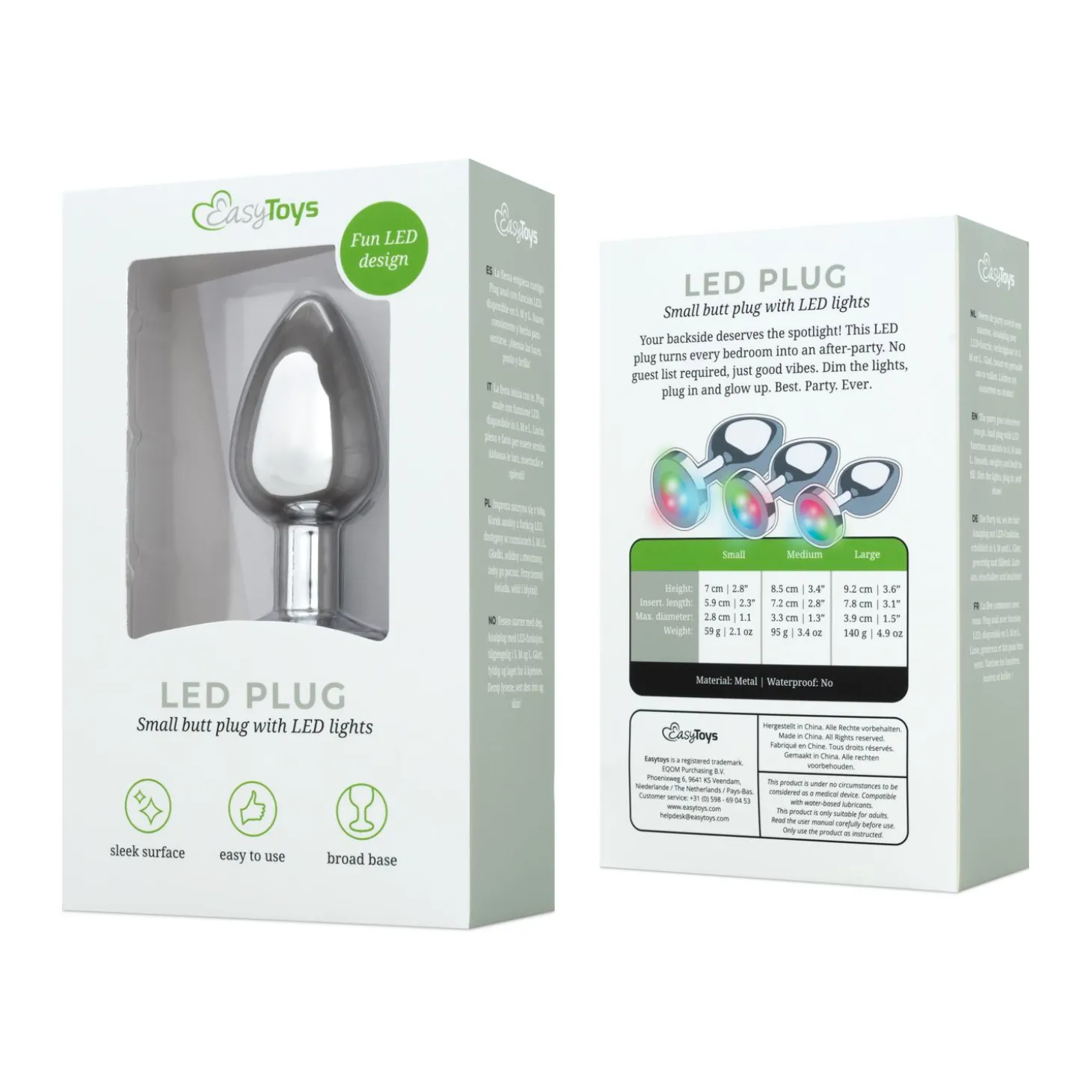 Easytoys Anal Collection - Buttplug LED Small - Zilver