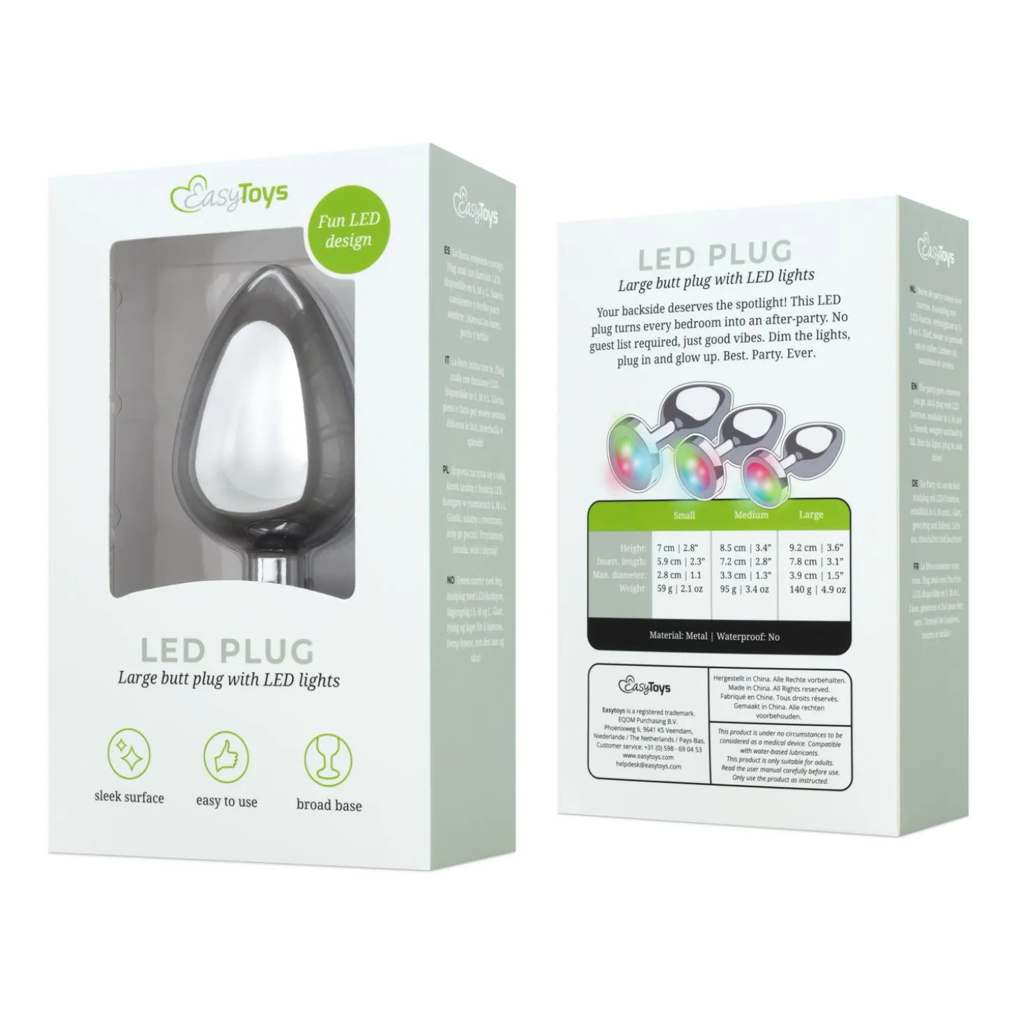 Easytoys Anal Collection - Buttplug LED Large - Zilver