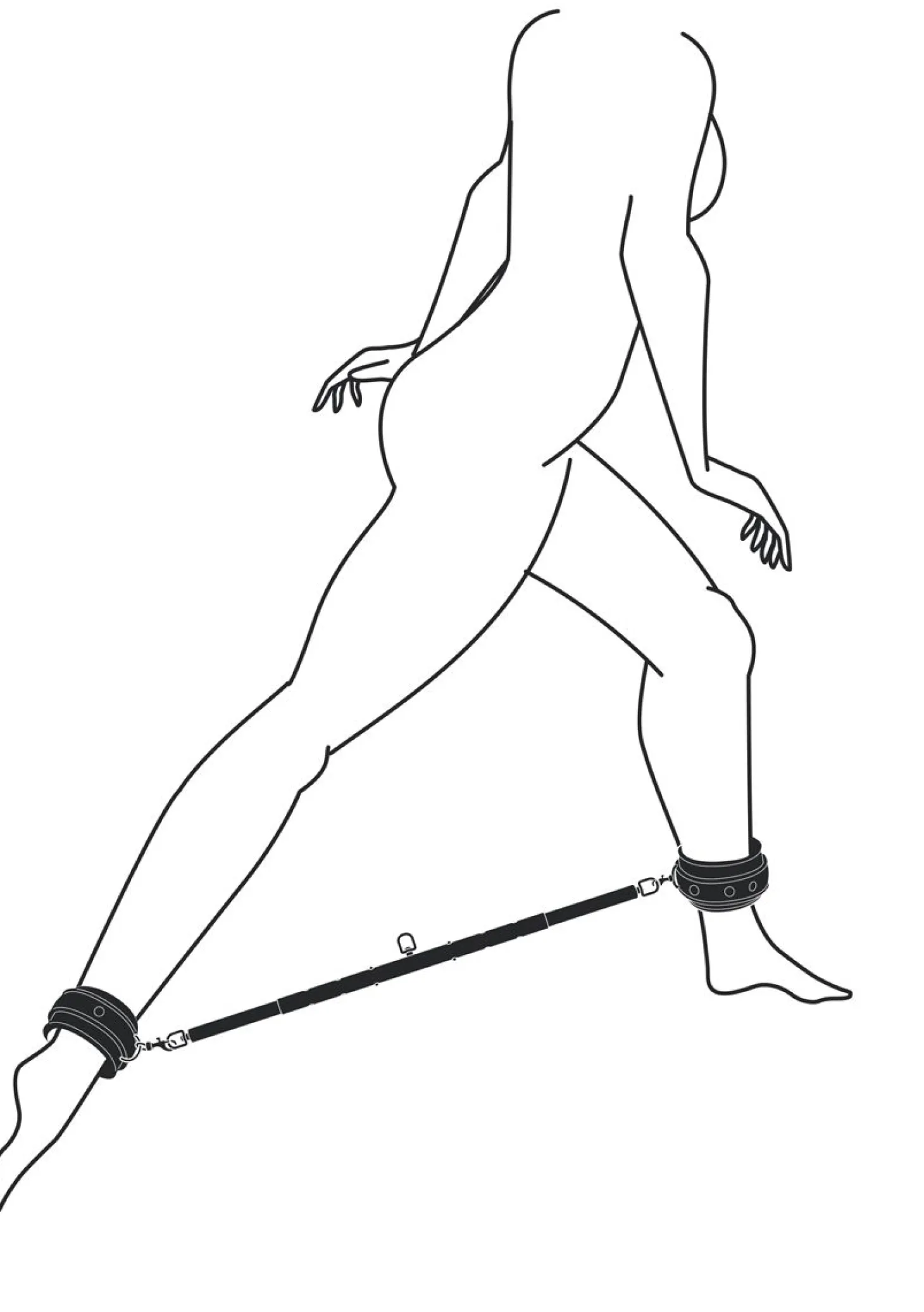 Easytoys Fetish - Expander Spreader Bar and Cuffs Set