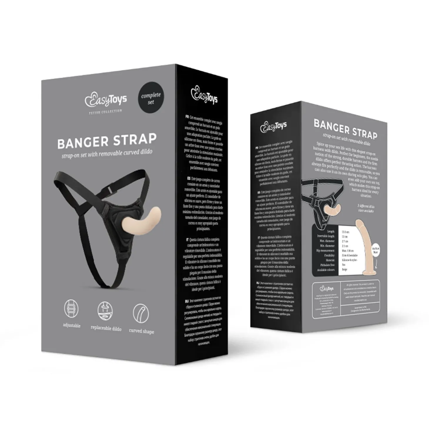 Easytoys Fetish - Strap-On-Dildo met Harnas - Gebogen